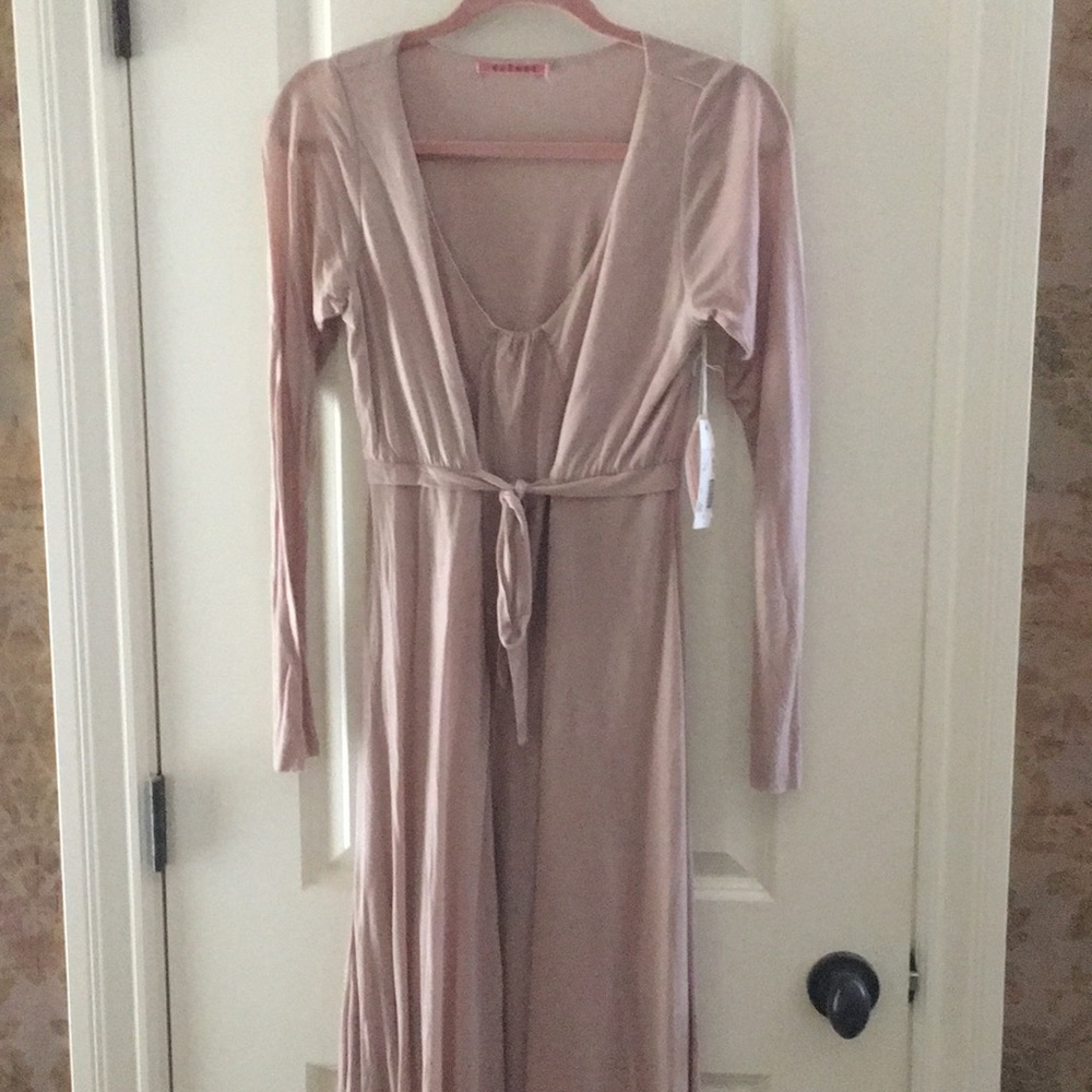 Taupe/rose Jersey Dress Velvet Brand Small